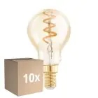 Lot 10x Eglo LED Boule E14 Filament Ambre 4W 145lm - 820 Blanc Très Chaud | Dimmable - Équivalent 15W